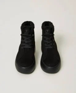 Hightop-Sneaker Mit Pelzimitat