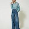 High-Waist-Cargojeans Mit Gürtel
