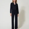High-Waist-Hose Aus Crêpe-Cady