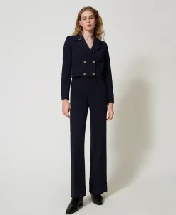 High-Waist-Hose Aus Crêpe-Cady