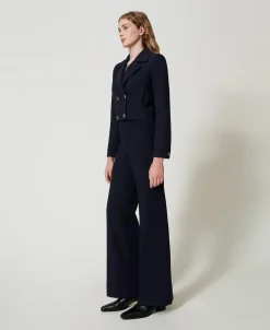 High-Waist-Hose Aus Crêpe-Cady