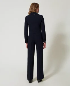 High-Waist-Hose Aus Crêpe-Cady