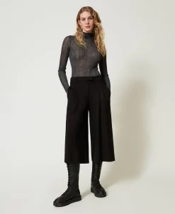 High-Waist-Hose In Cropped-Länge