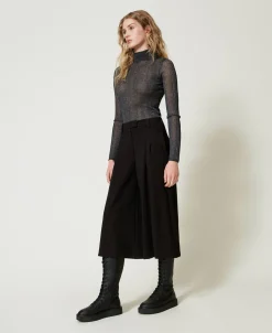 High-Waist-Hose In Cropped-Länge