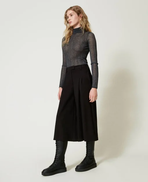High-Waist-Hose In Cropped-Länge