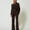 High-Waist-Stretchhose Aus Wolle