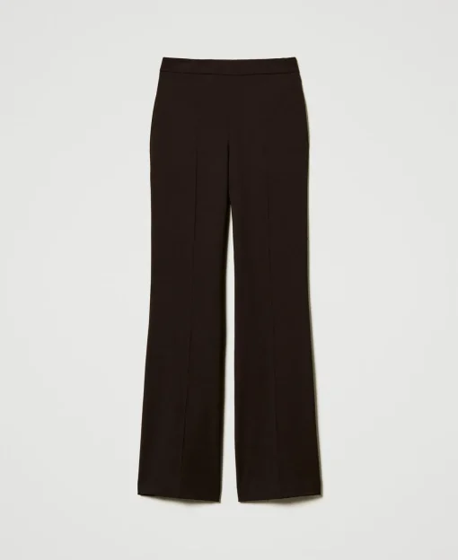 High-Waist-Stretchhose Aus Wolle