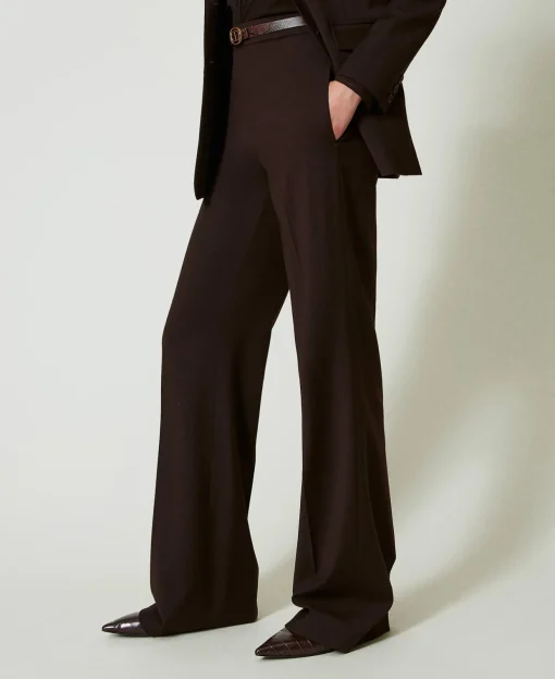 High-Waist-Stretchhose Aus Wolle