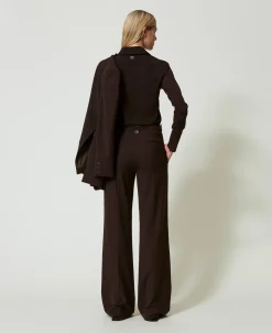High-Waist-Stretchhose Aus Wolle