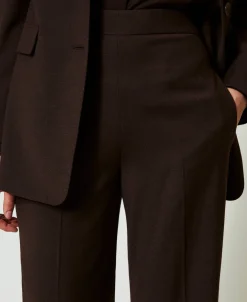High-Waist-Stretchhose Aus Wolle