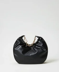 Hobo-Bag „Croissant“ Mit Raffung Und Oval T