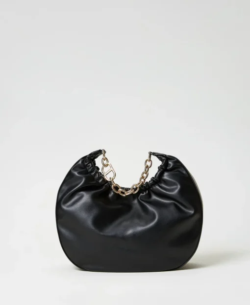 Hobo-Bag „Croissant“ Mit Raffung Und Oval T