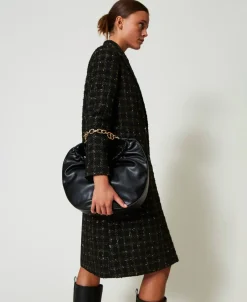 Hobo-Bag „Croissant“ Mit Raffung Und Oval T