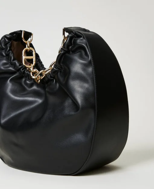 Hobo-Bag „Croissant“ Mit Raffung Und Oval T
