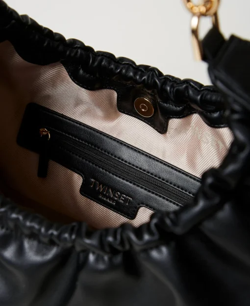 Hobo-Bag „Croissant“ Mit Raffung Und Oval T