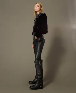 Hoher Stiefel „Darcy“ Aus Leder Mit Riemen