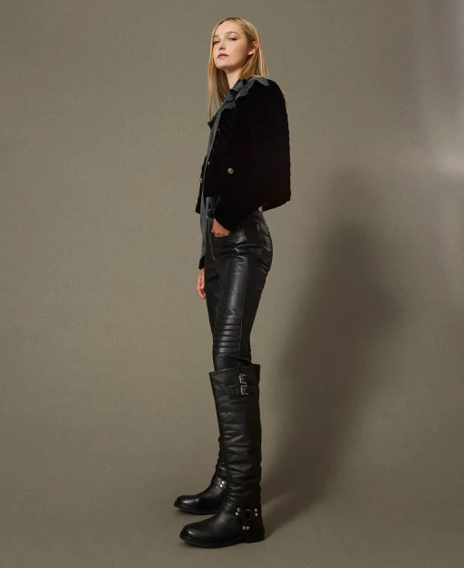 Hoher Stiefel „Darcy“ Aus Leder Mit Riemen