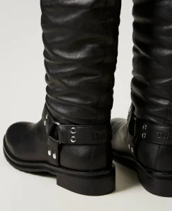 Hoher Stiefel „Darcy“ Aus Leder Mit Riemen