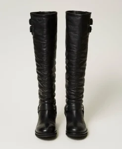 Hoher Stiefel „Darcy“ Aus Leder Mit Riemen