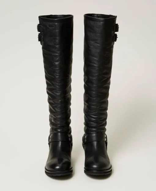 Hoher Stiefel „Darcy“ Aus Leder Mit Riemen