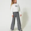 Hose Aus Jacquard-Strick Mit Hahnentrittmuster