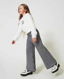 Hose Aus Jacquard-Strick Mit Hahnentrittmuster