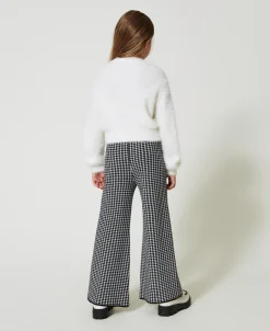 Hose Aus Jacquard-Strick Mit Hahnentrittmuster