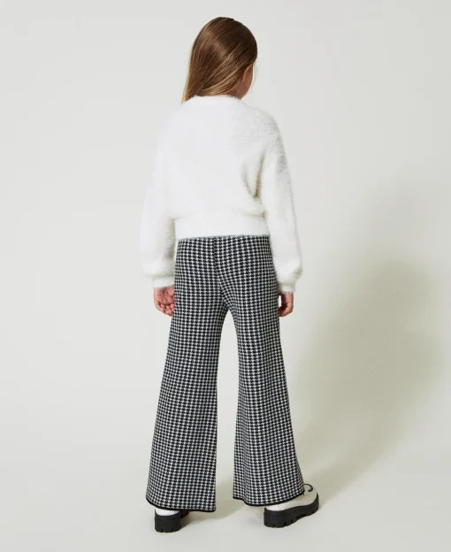 Hose Aus Jacquard-Strick Mit Hahnentrittmuster