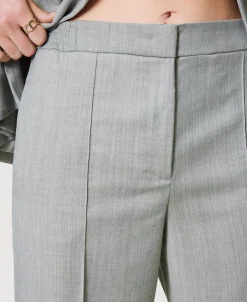 Hose Aus Wollmischung Mit Falte