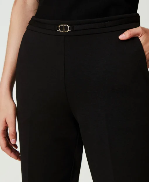 Hose Mit „Oval T“-Gürtel Und Bügelfalte