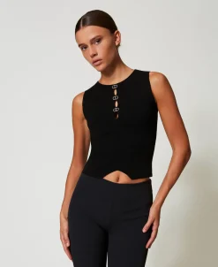 2-in-1-Stricktop Mit Oval Ts
