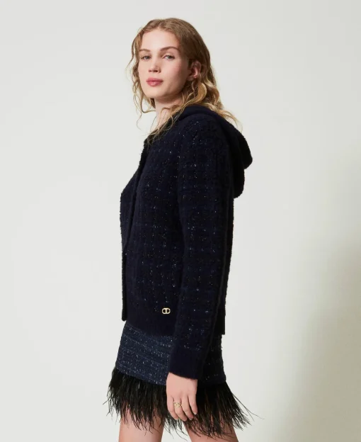Jacke Aus Jacquardstrick Mit Karomuster