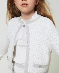 Jacke Aus Jacquard-Strick Mit Oval Ts