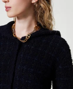 Jacke Aus Jacquardstrick Mit Karomuster
