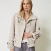 Jacke Aus Pelzimitat Mit Riegeln