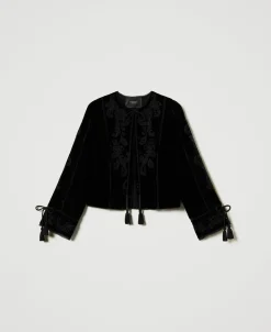 Jacke Aus Samt Mit Stickerei