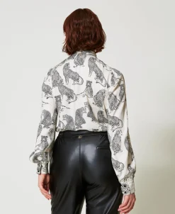 Jacquardhemd Mit Jaguarprint