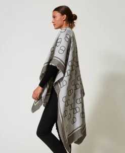 Jacquardponcho Mit Oval Ts