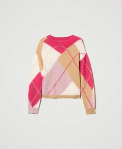 Jacquardpullover Aus Wollmischung Mit Argylemuster