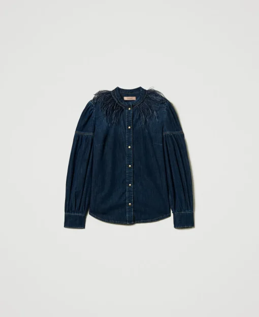 Jeanshemd Mit Federn