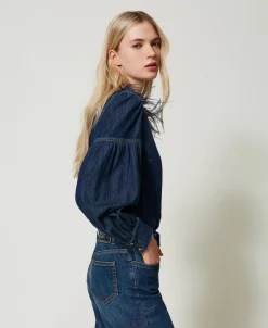 Jeanshemd Mit Federn