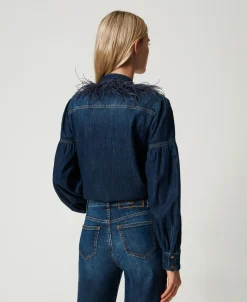 Jeanshemd Mit Federn
