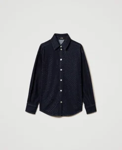 Jeanshemd Mit Strass