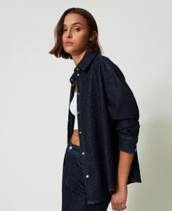 Jeanshemd Mit Strass