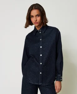 Jeanshemd Mit Strass