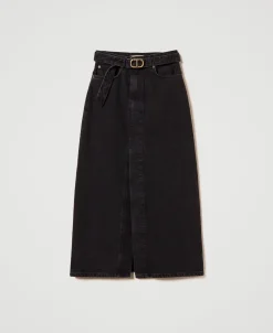 Jeansrock Mit Gürtel