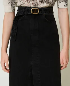 Jeansrock Mit Gürtel
