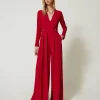 Jumpsuit Aus Plissiertem Krepp Mit Knöpfen