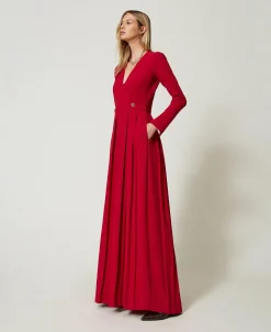 Jumpsuit Aus Plissiertem Krepp Mit Knöpfen