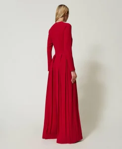 Jumpsuit Aus Plissiertem Krepp Mit Knöpfen